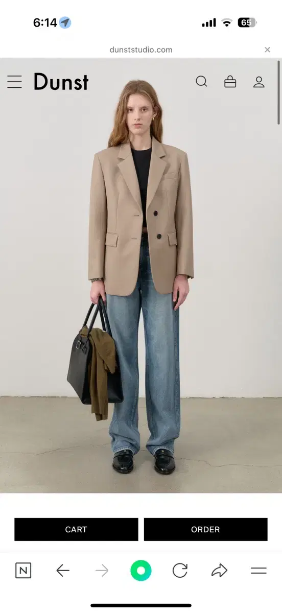 던스트 2 button wool blazer sand beige